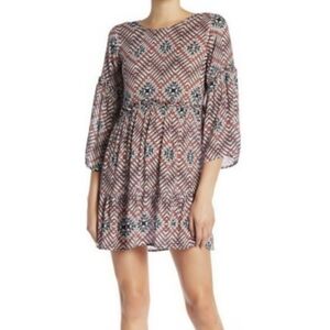 William Rast Multifractal Diamond Baby Doll Dress - Large NWT